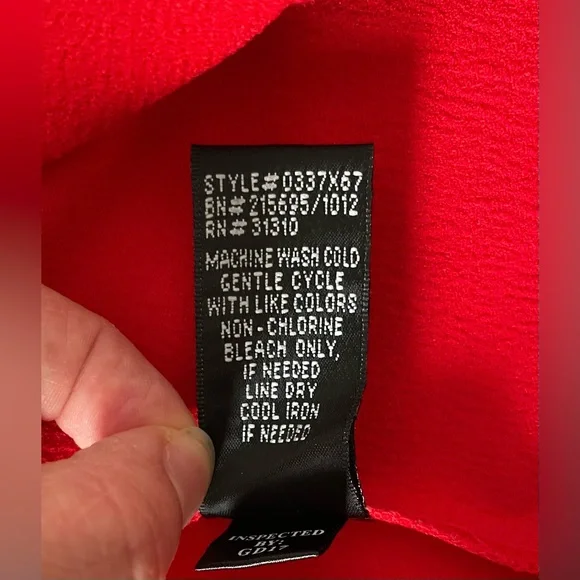 AGB Dress Midi Red 12 Large 3/4 Length Sleeves - Picture 8 of 11